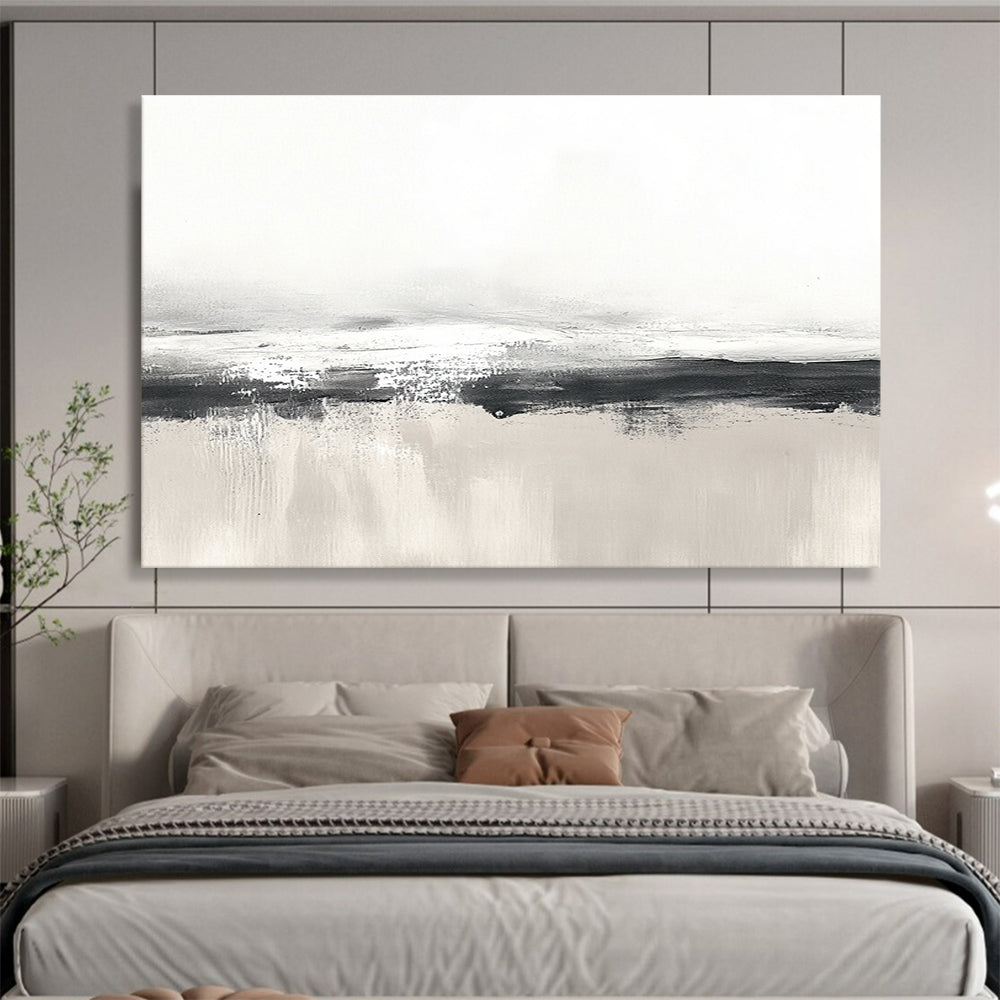 Monochrome Landscape Abstract Painting with Subtle Textures ABS255