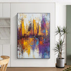 Colorful City Skyline - Vibrant Urban Abstract Painting GAB0573