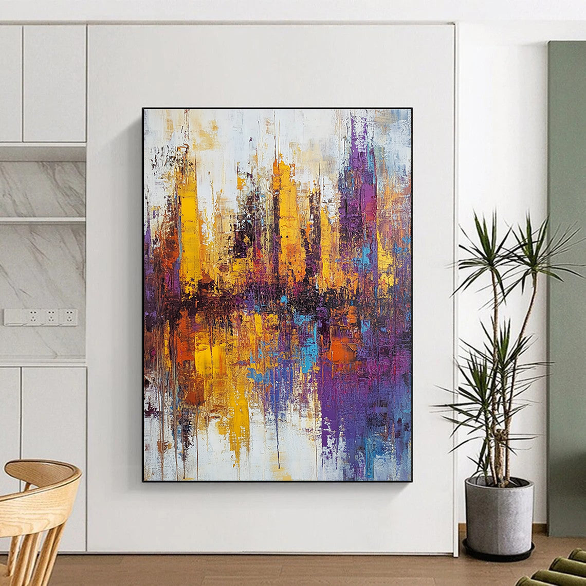 Colorful City Skyline - Vibrant Urban Abstract Painting GAB0573
