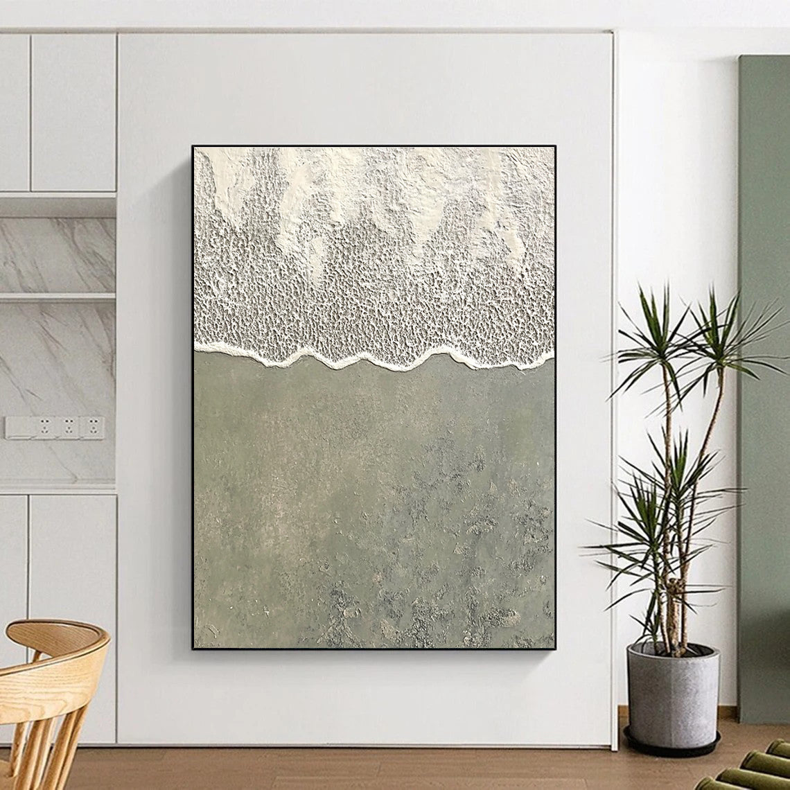 Beach Wave Texture Minimalist Coastal Abstract Painting GAB0286