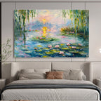 Water Lily Pond Abstract Painting for Spa Retreats YHT194