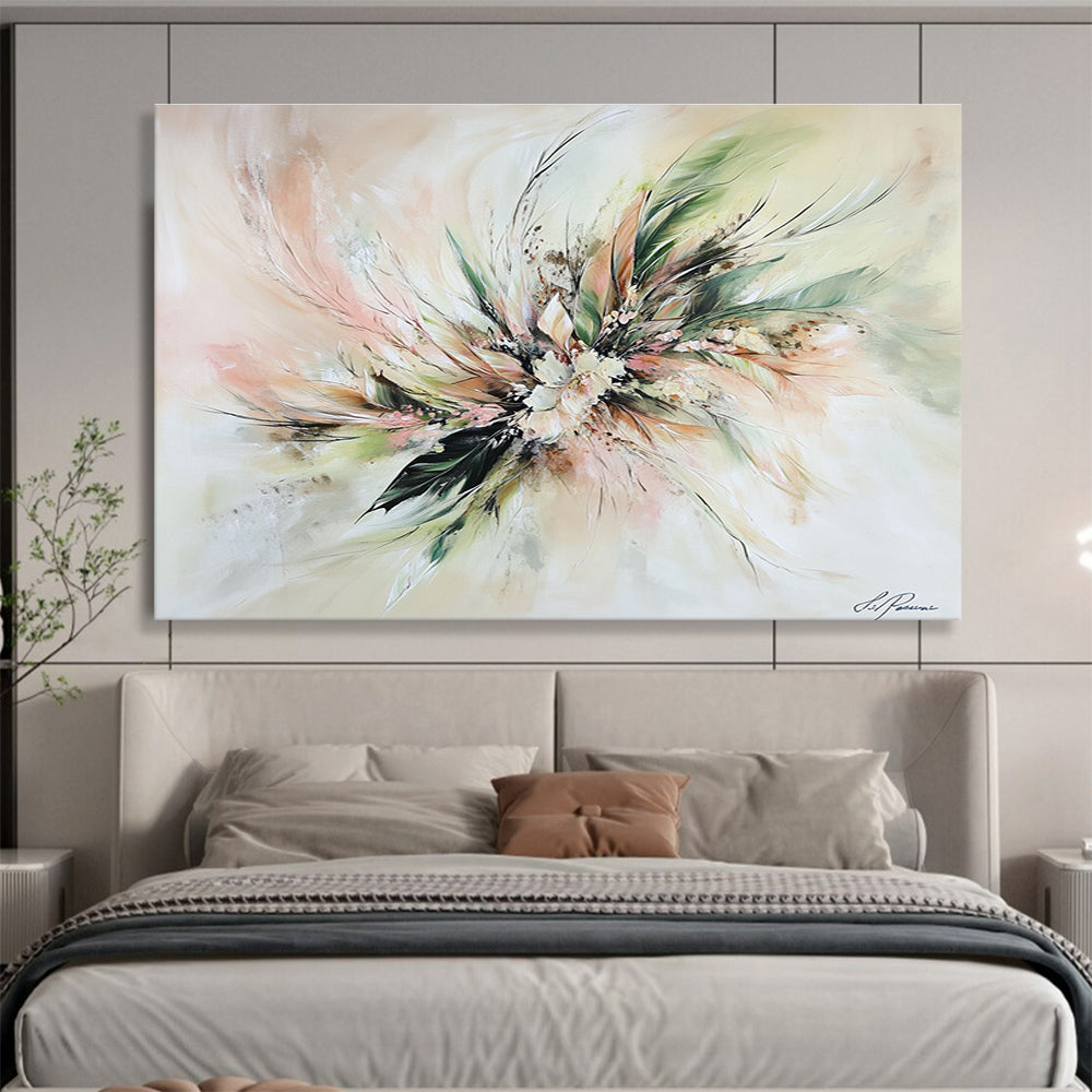 Delicate Floral Bouquet Art Capturing Romantic Essence with Gentle Brushstrokes Abstract Painting ABS146