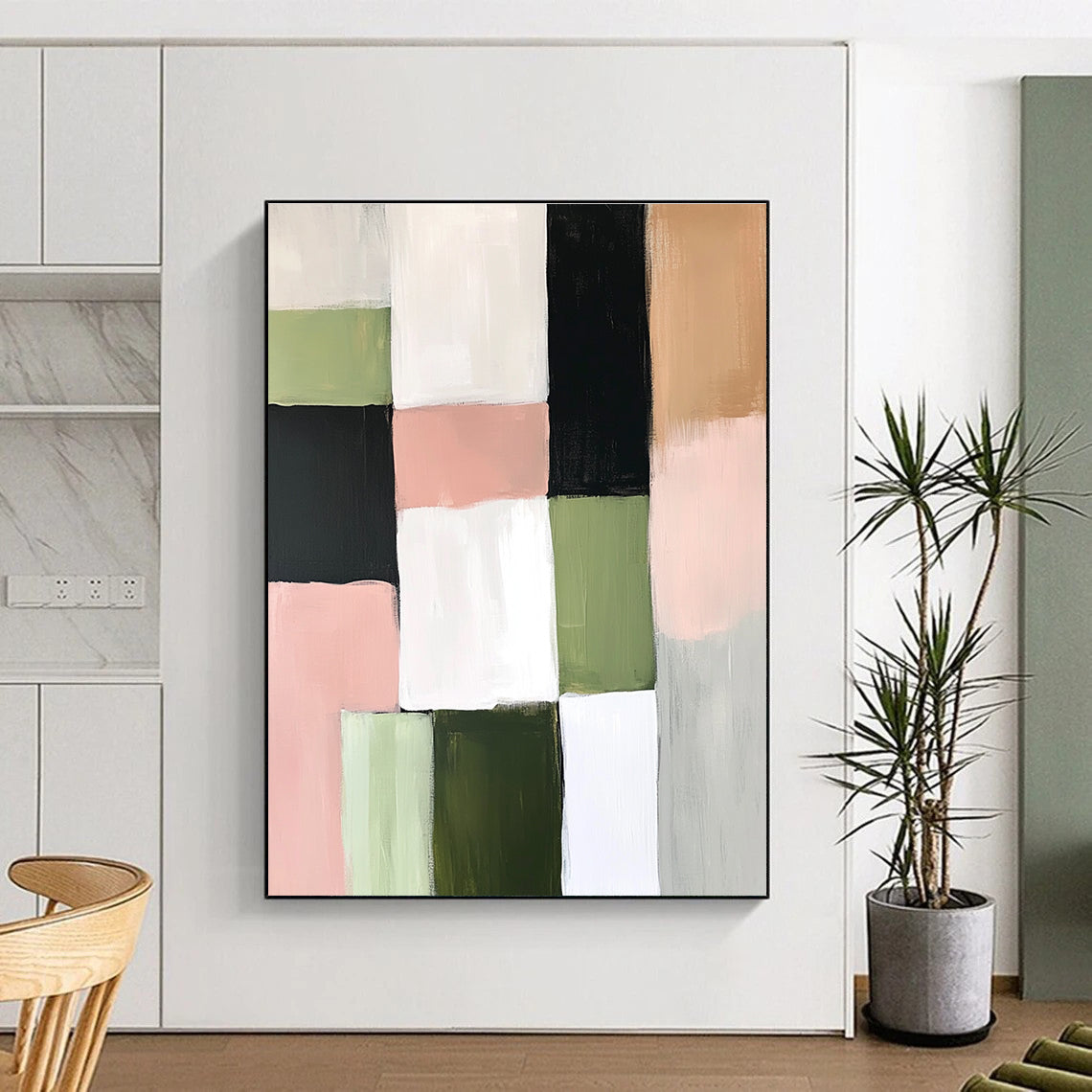 Color Block Patchwork Abstract Painting with Playful Harmony WINK153