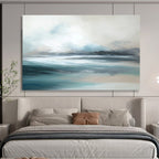 Calm Sea Abstract Serene Seascape Painting for Peaceful Retreats YHT046