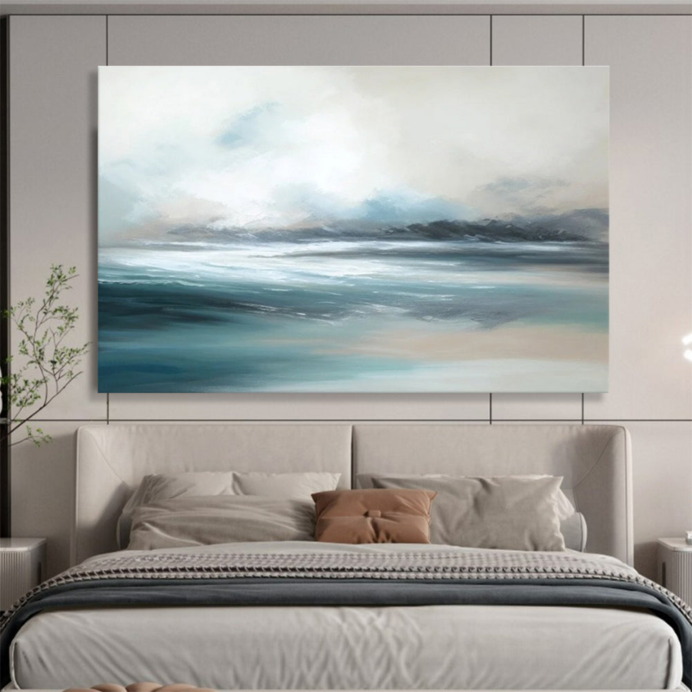 Calm Sea Abstract Serene Seascape Painting for Peaceful Retreats YHT046