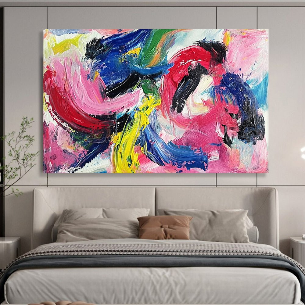 Colorful Expressive Brushstrokes with Vibrant Palette Abstract Painting ABS326
