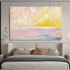 Soft Sunset Seascape Abstract Painting with Gentle, Romantic Hues ABS523