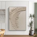 Textured Cream Abstract Painting with Gentle Simplicity WINK307
