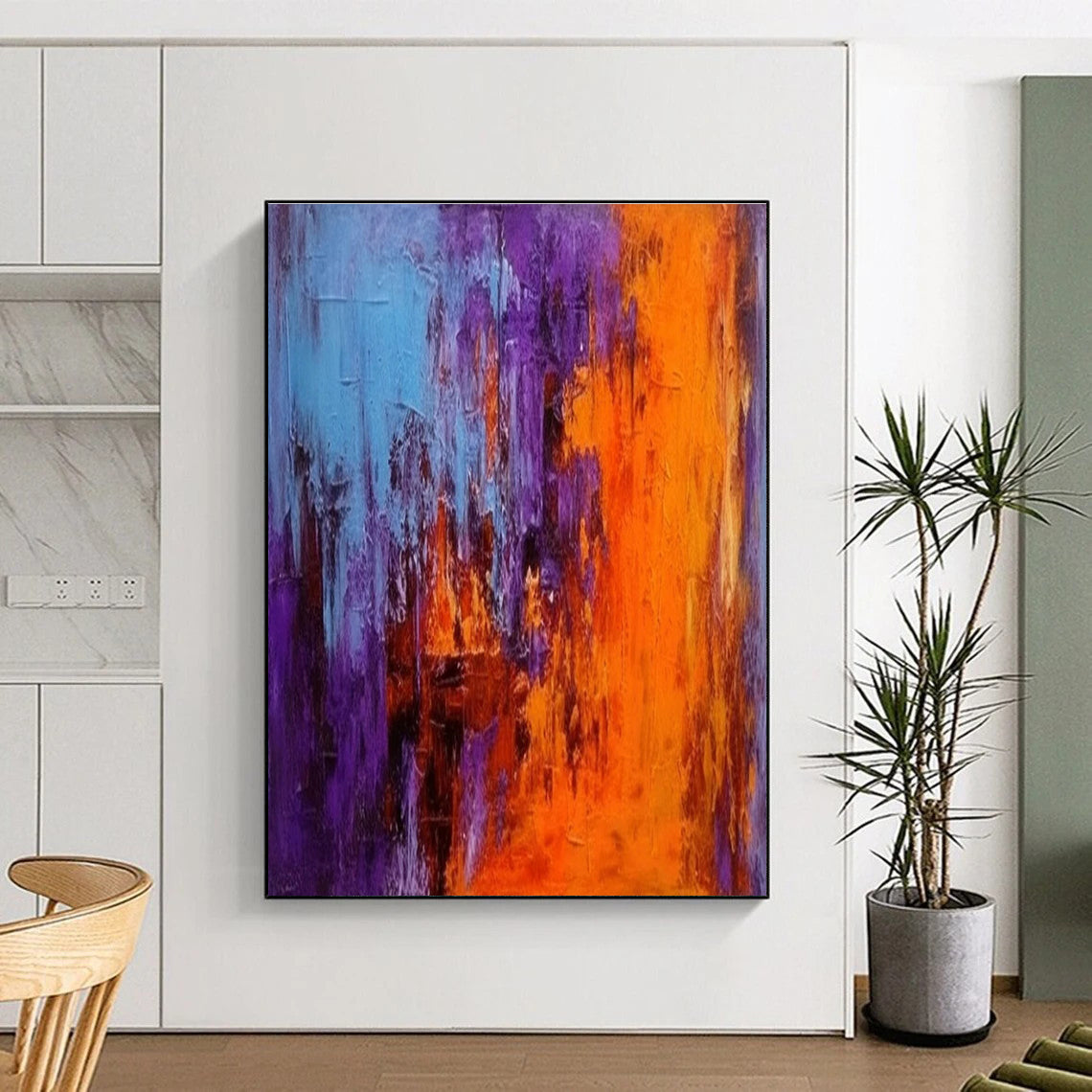 Vivid Color Drip Abstract Painting for Creative Studio Lounges HENG075