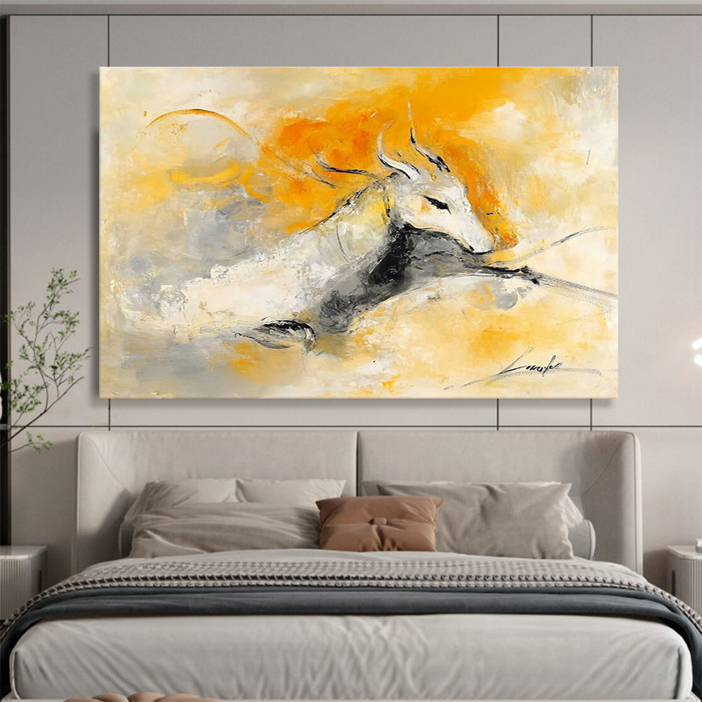 Mythical Creature Abstract Painting with Ethereal, Imaginative Presence ABS499