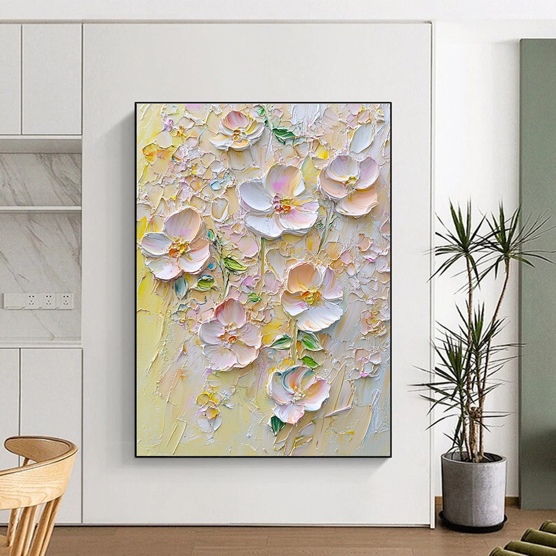 Impasto Flowers Abstract Painting with Vivid Colors GAB0005