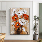 Bold Poppy Blossoms Expressive Floral Abstract Painting GAB0279