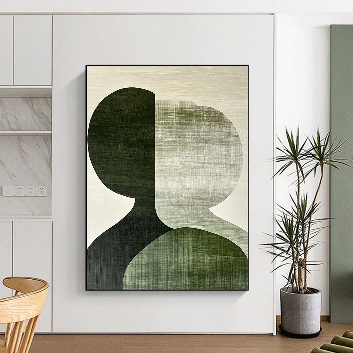 Abstract Green Figures Abstract Painting for Contemporary Art Cafes GAB1382