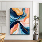 Colorful Flowing Abstract Painting for Art Deco - Styled Lounges GAB1125