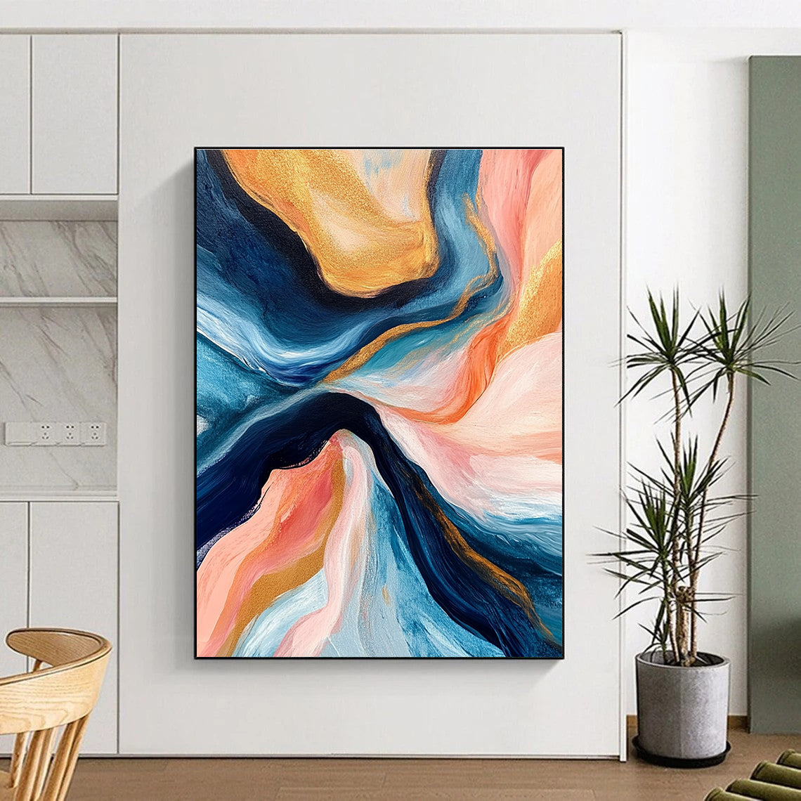 Colorful Flowing Abstract Painting for Art Deco - Styled Lounges GAB1125