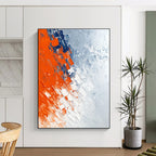 Textured Orange - Blue Abstract Painting with Dynamic Layers WINK495