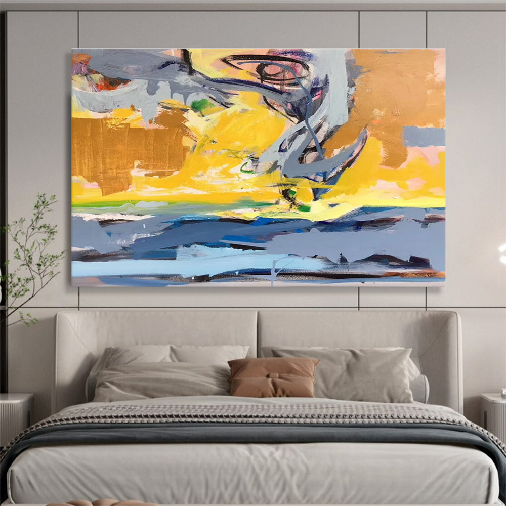 Colorful Abstract Energy Dynamic Painting for Lively Interiors YHT033