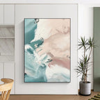Gentle Pastel Abstract Waves Painting for Relaxing Spaces HENG277