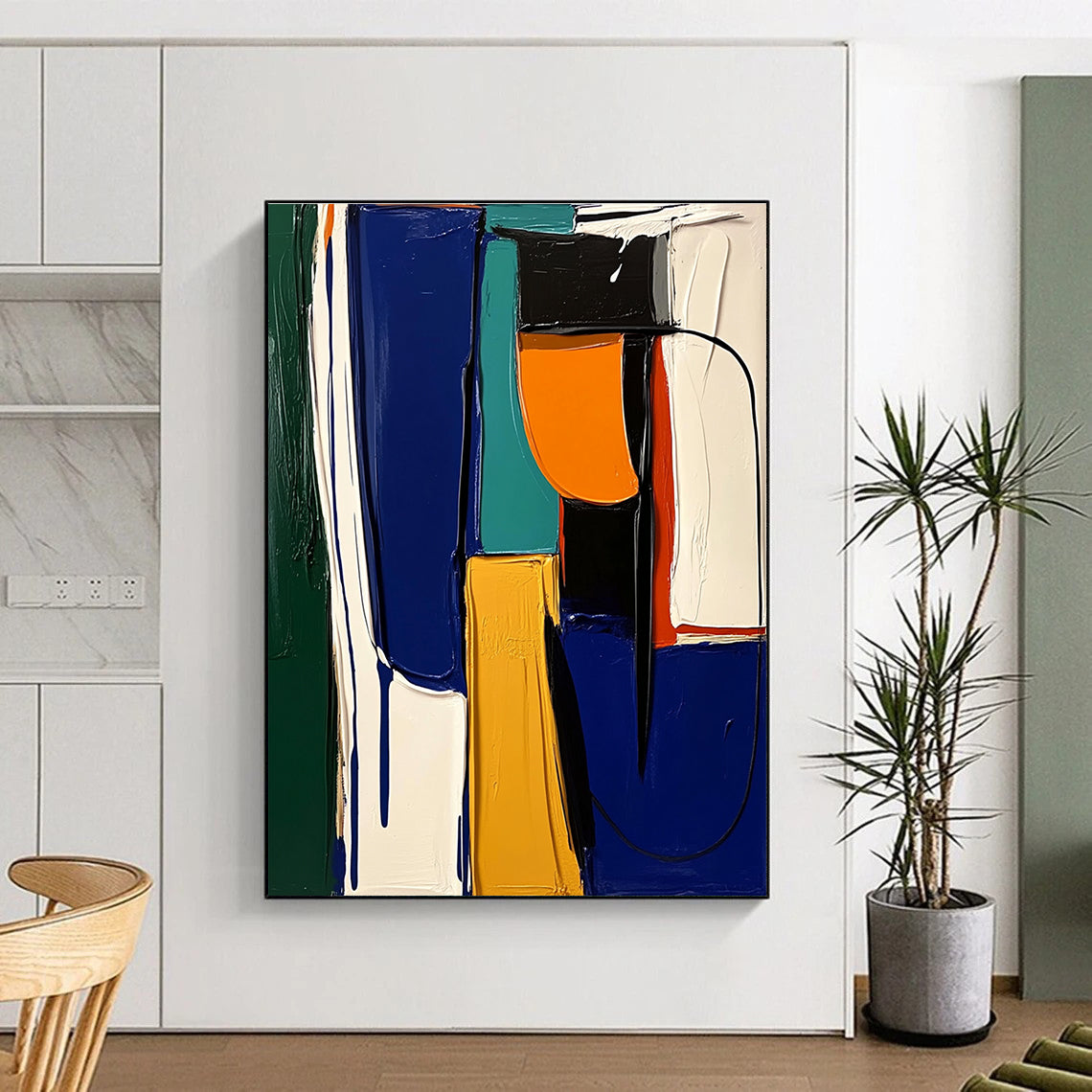 Bold Color Composition Textured Abstract Painting GAB0257