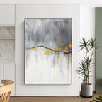 Gold - Branch Abstract Painting for Minimalist Home Offices GAB0863