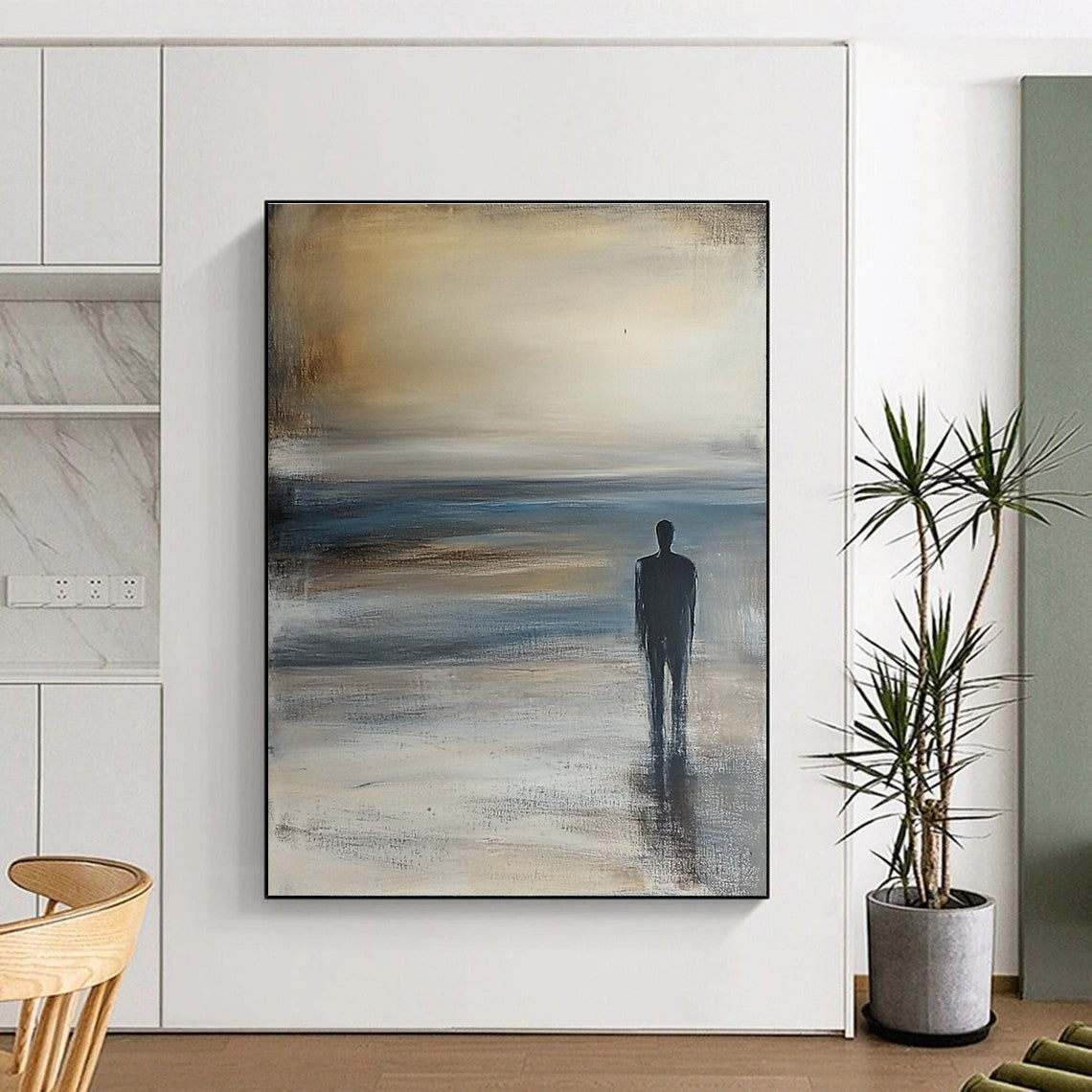 Solitary Figure Abstract Painting for Thoughtful - Styled Studies GAB1065