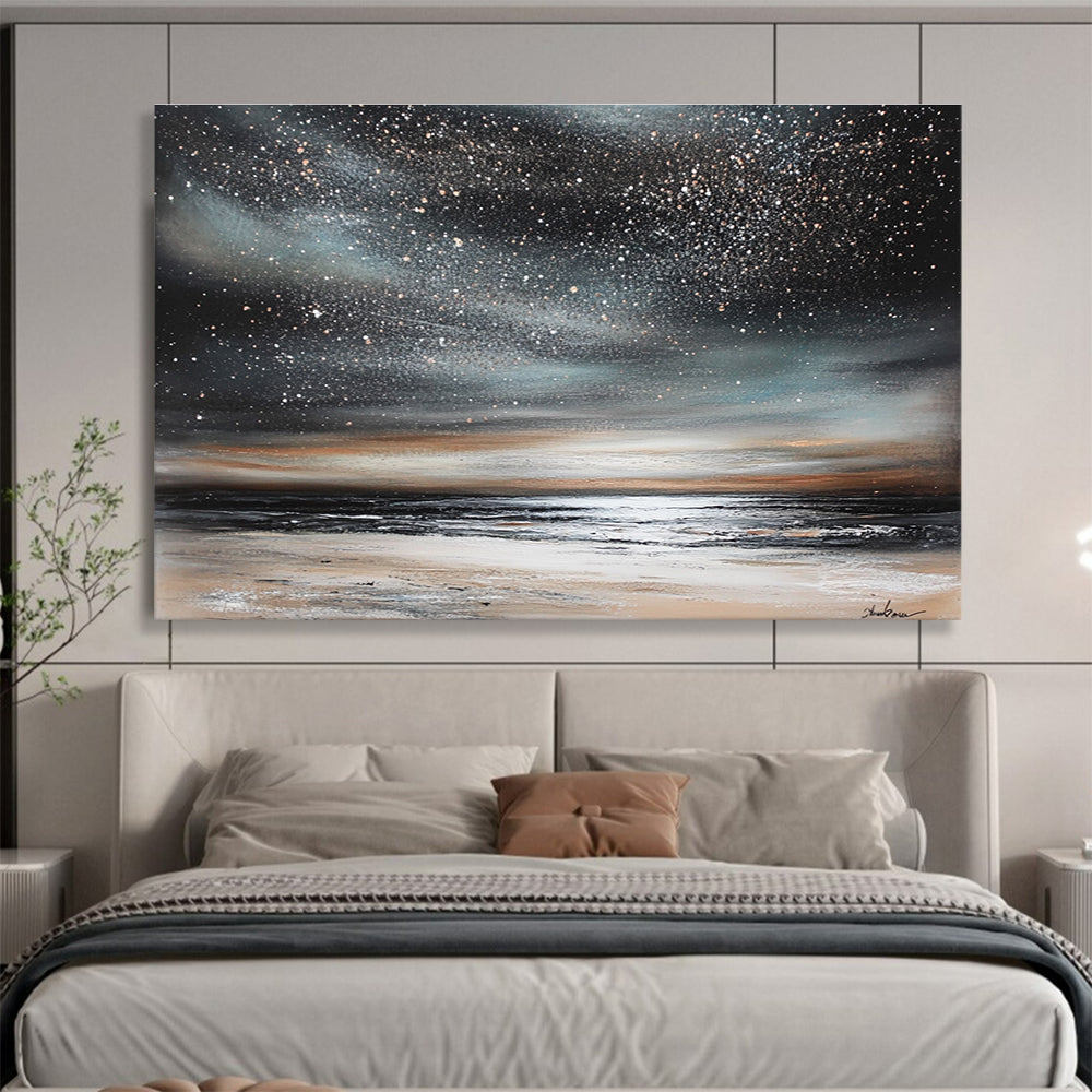 Star - Filled Night Sky Over Ocean  Enchanting Cosmos ABS120