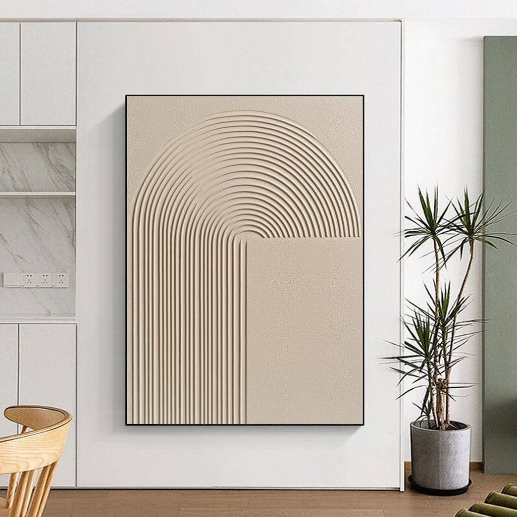 Curved Lines Relief Textured Abstract Painting for Contemporary Interiors GAB1501