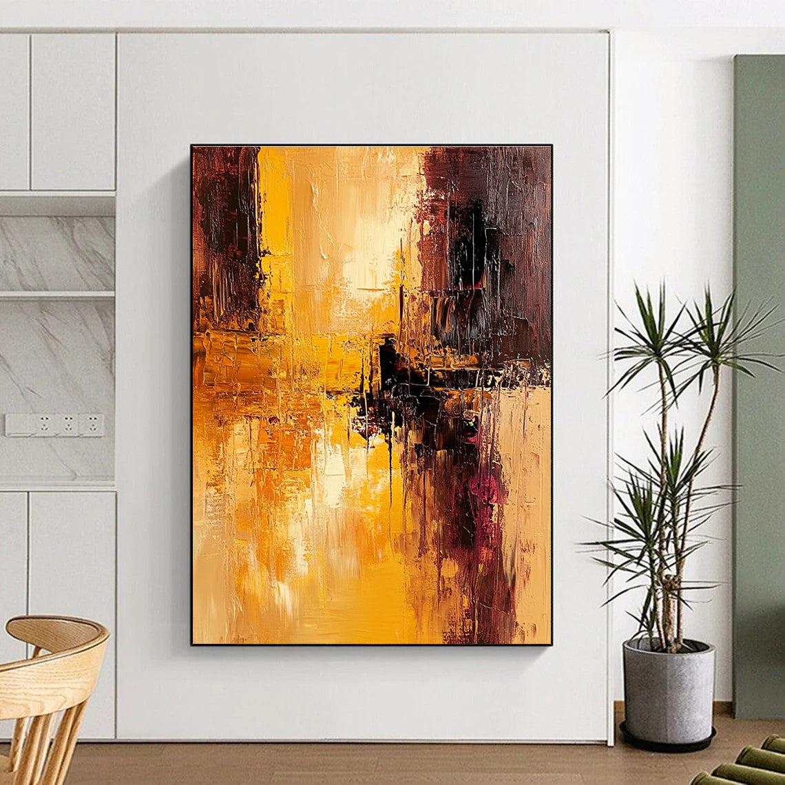 Warm Tones Abstract Painting with Fiery Energy WINK765