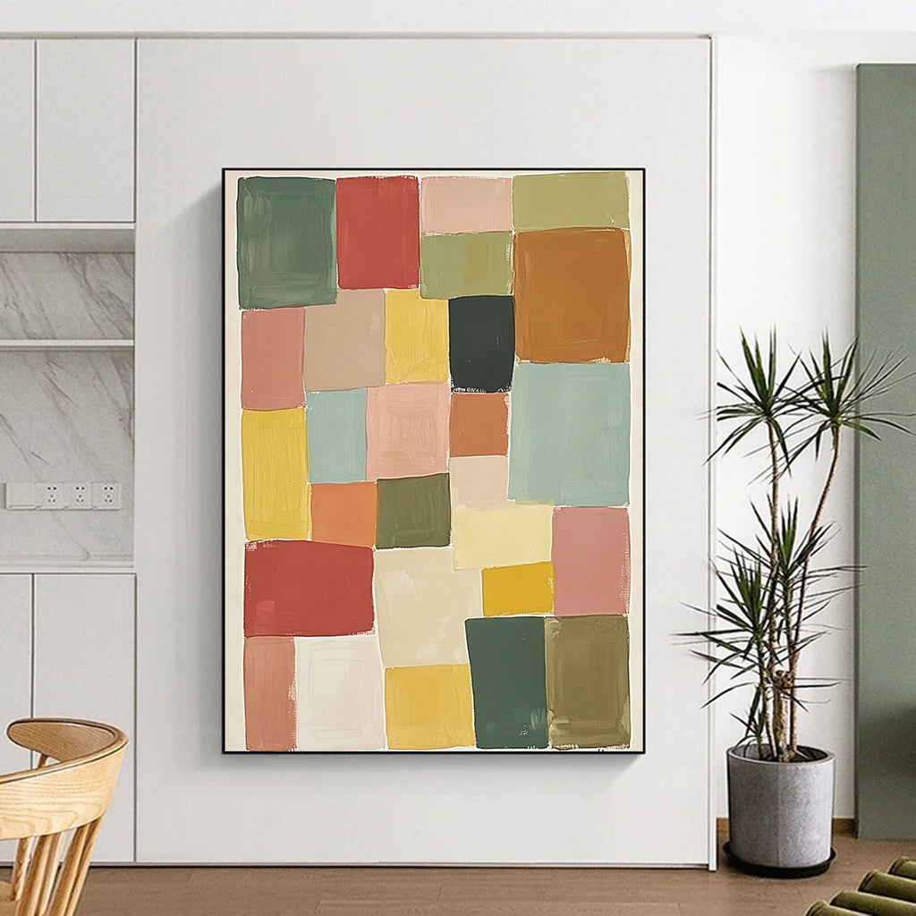 Color Block Collage Vibrant Abstract Painting GAB0360