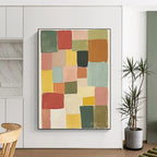 Color Block Collage Vibrant Abstract Painting GAB0360