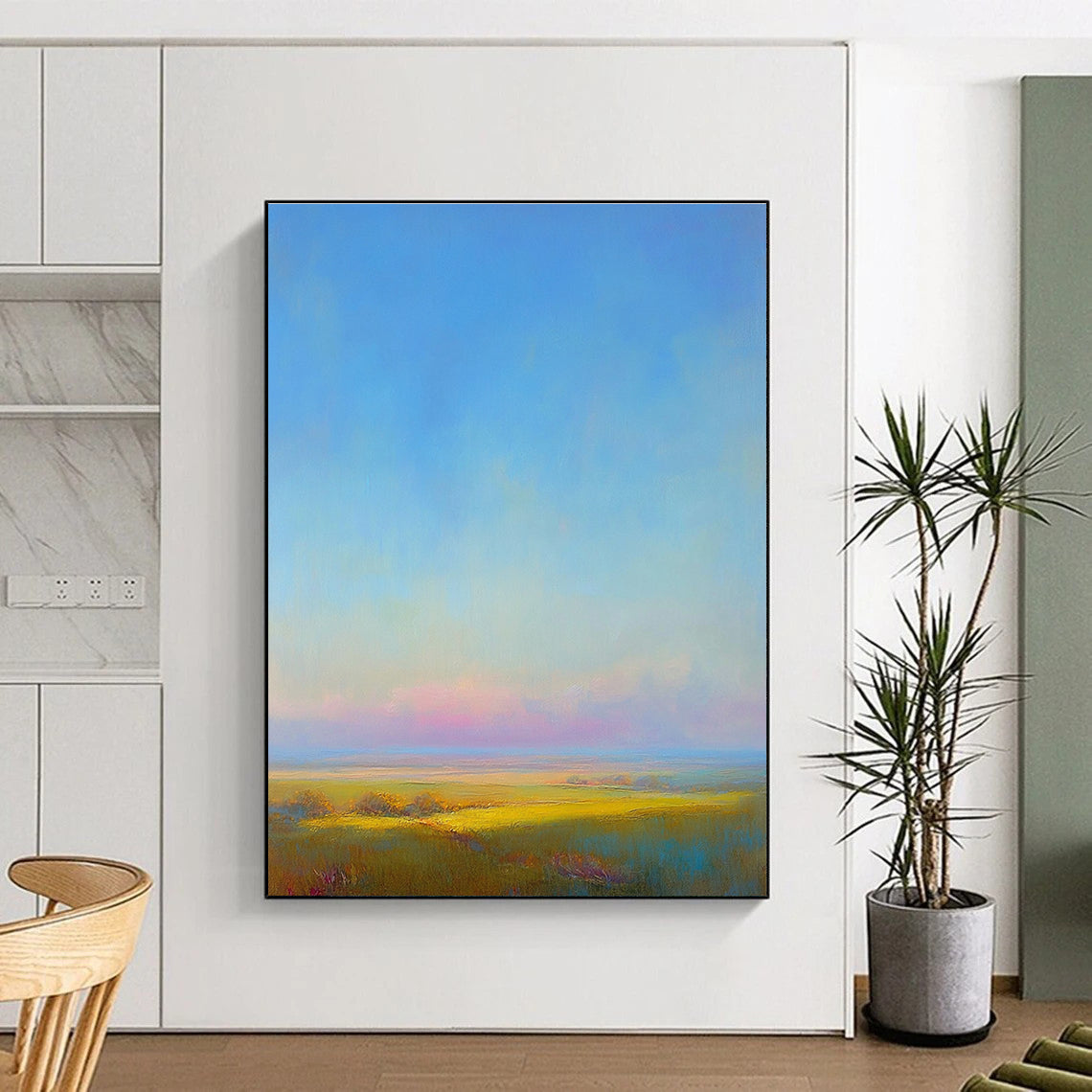 Colorful Field Abstract Painting for Bohemian - Style Living Rooms GAB1305