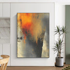 Fiery - Hued Abstract Painting with Intense Passion WINK807