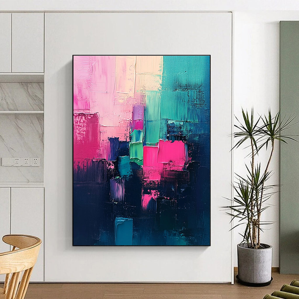 Colorful Block Abstract Painting with Vibrant Energy WINK461