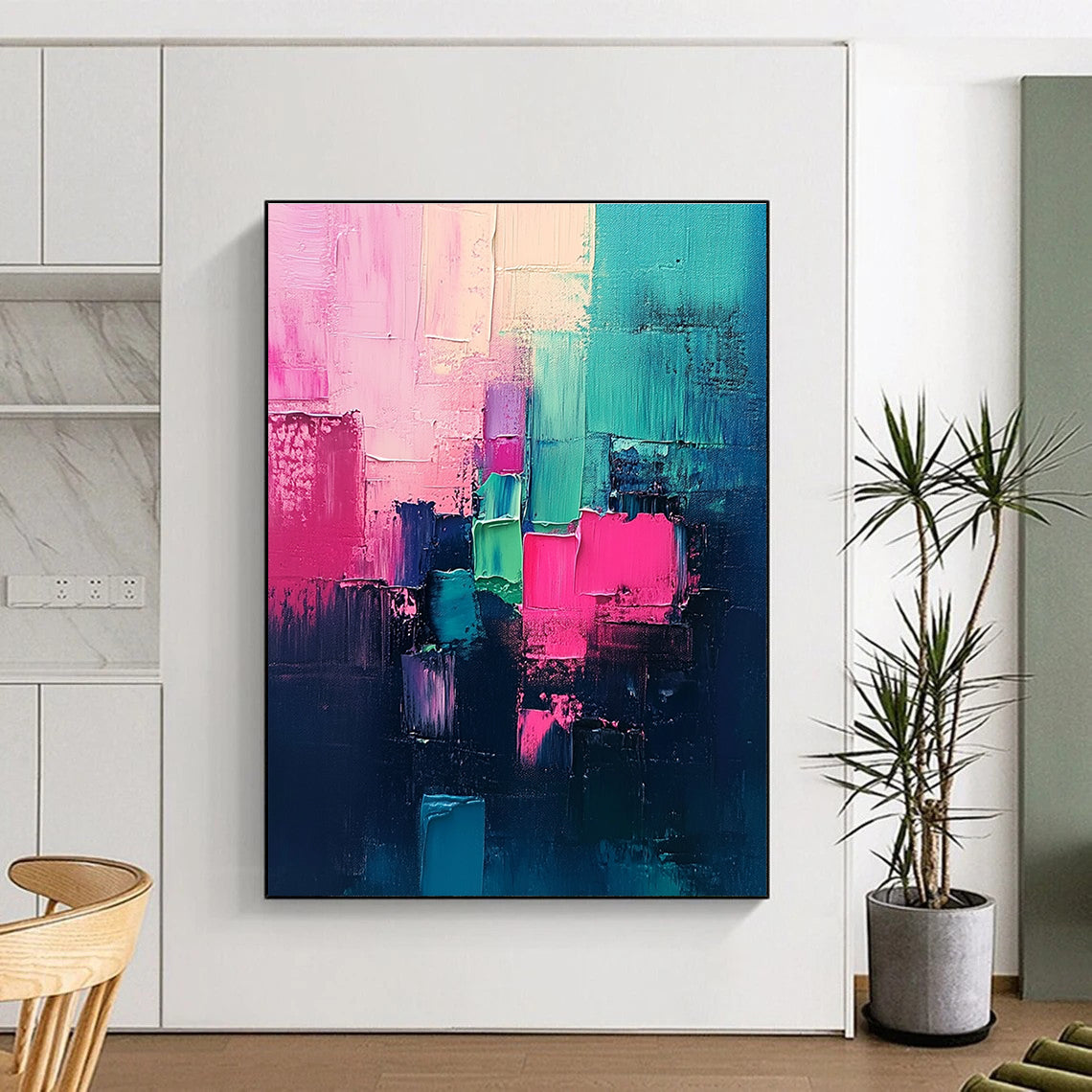 Colorful Block Abstract Painting with Vibrant Energy WINK461