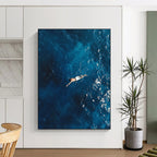 Man Floating in Ocean Abstract Photography of Serene Solitude GAB0195