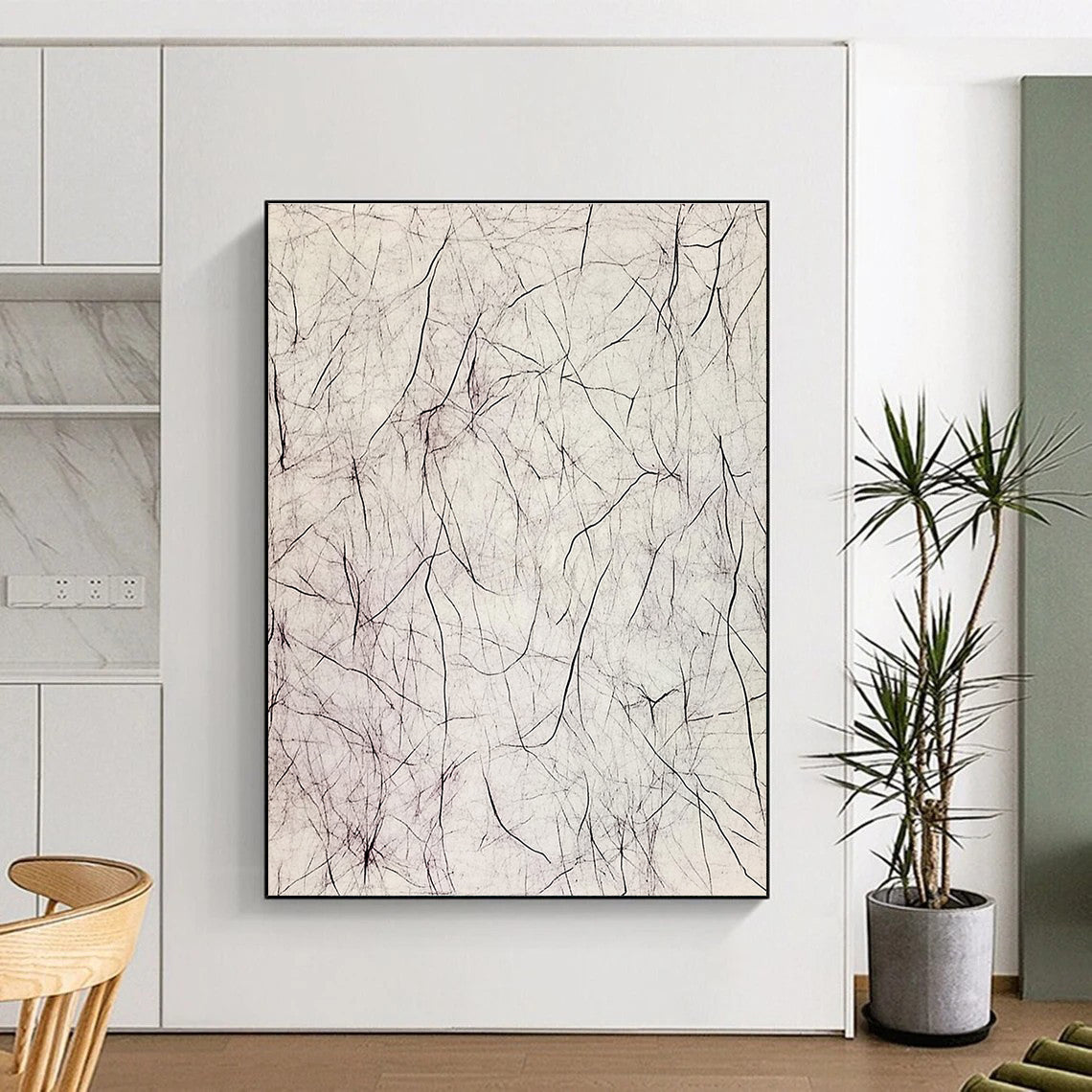 Tangled Black Lines Abstract Expressionist Painting for Bold Interiors GAB1531