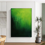 Deep Green Gradient Abstract Painting for Botanical Conservatories GAB0768