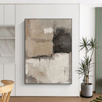 Beige Gray Black Abstract Painting with Subtle Nuance WINK453