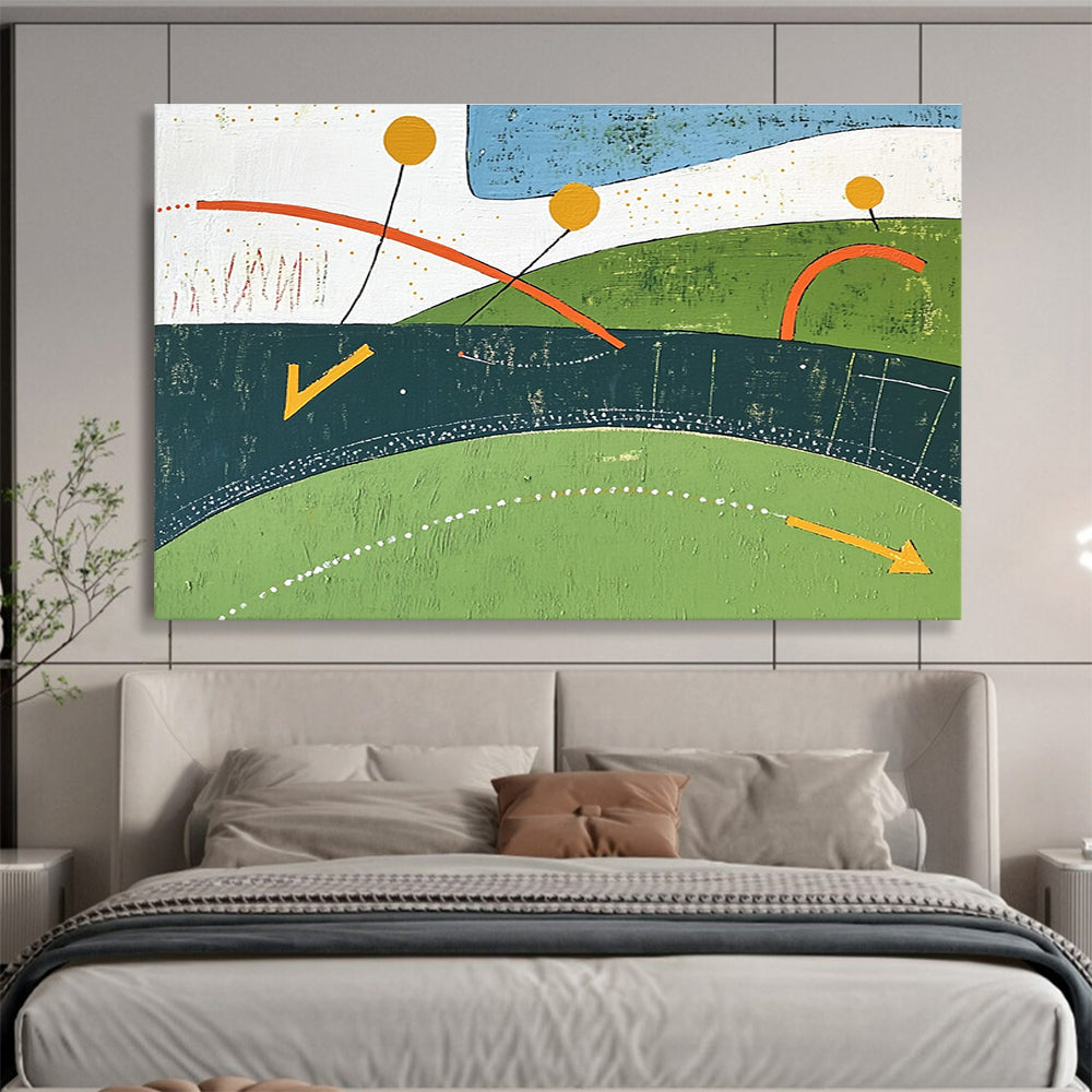 Colorful Geometric Nature with Playful Shapes Abstract Painting ABS317