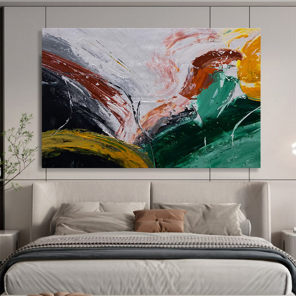 Colorful Abstract Swirls Painting for Creative Art Studios YHT354