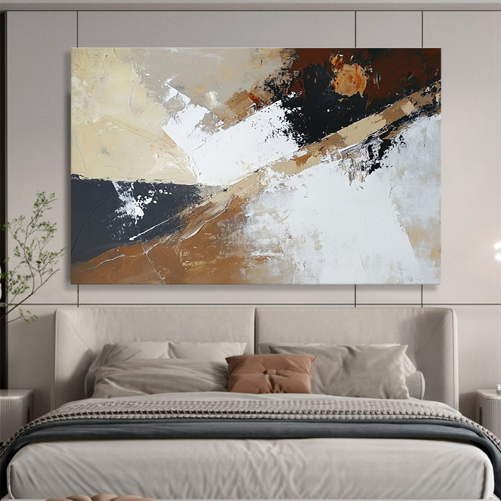 Neutral Tone Abstract Angles Painting with Subtle, Sophisticated Dynamics ABS486