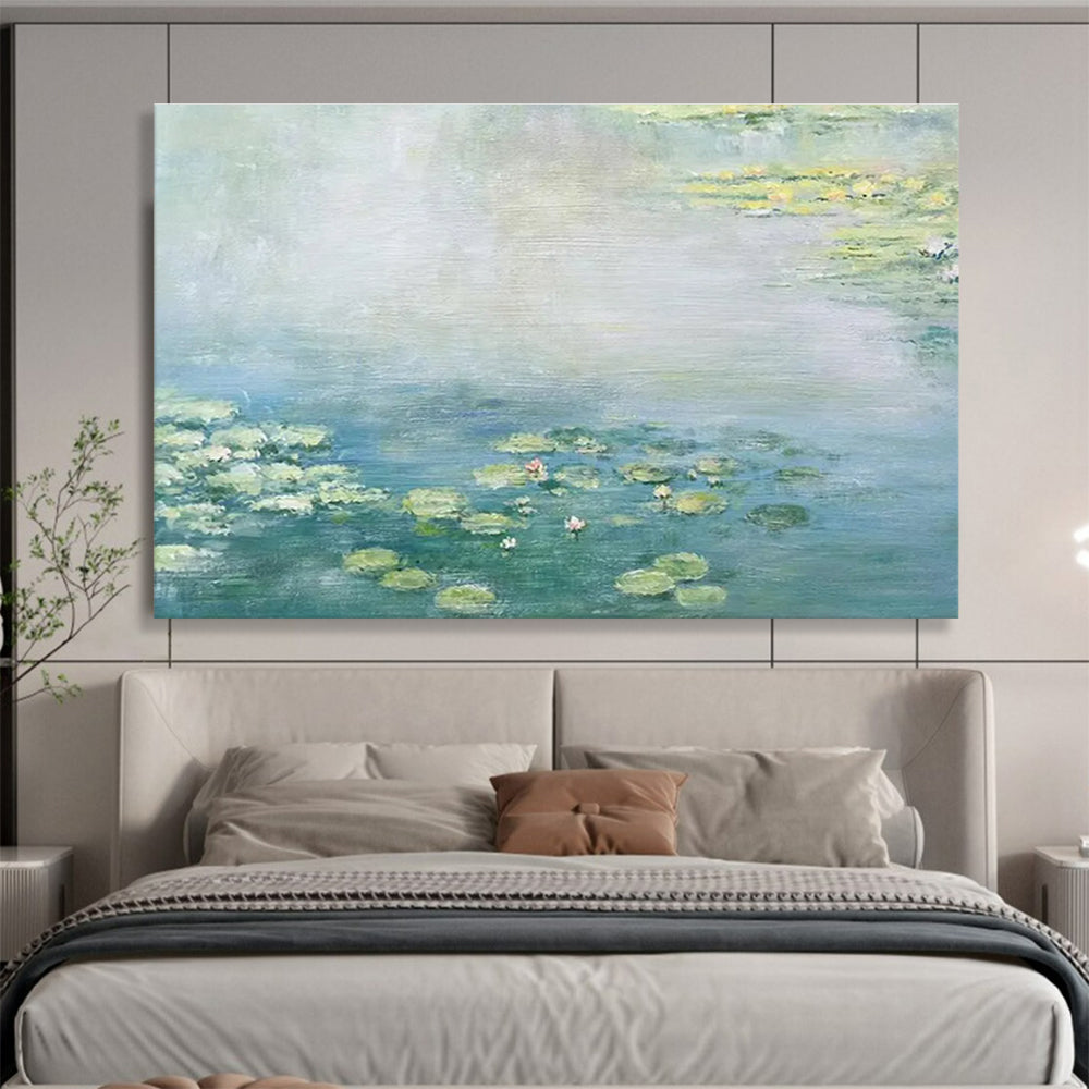 Water Lily Abstract Painting for Tranquil Spa Retreats YHT391
