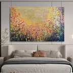 Colorful Flower Field Abstract Painting for Cheerful Breakfast Nooks YHT325