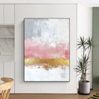 Pink Gold Abstract Painting with Elegant Warmth WINK330