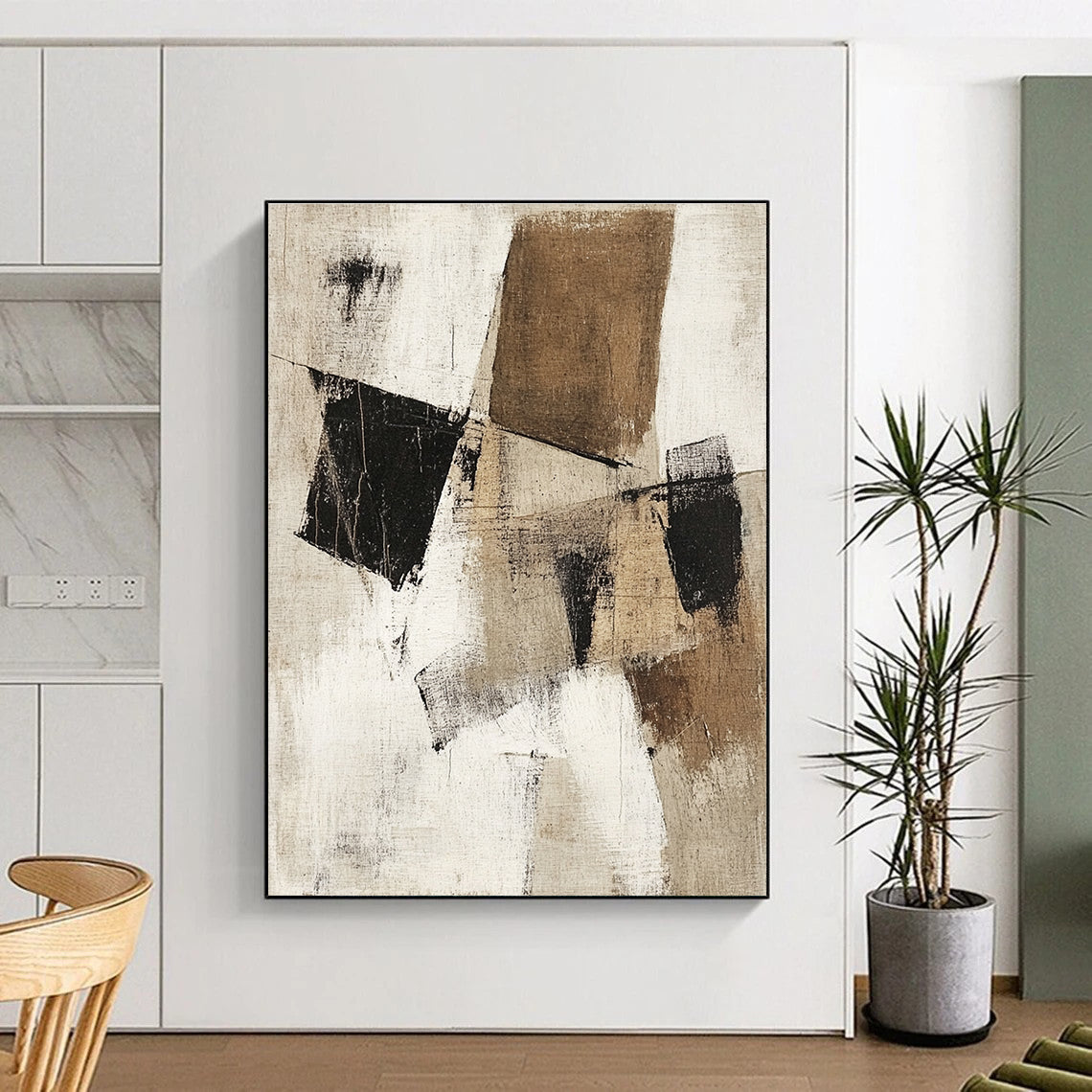 Textured Neutrals Abstract Painting with Rustic Charm WINK802