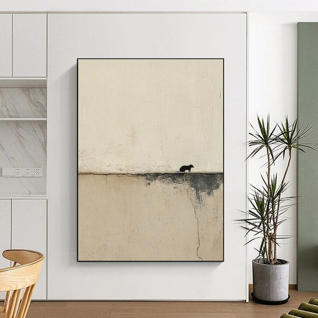 Minimalist Abstract with Small Figure Painting for Contemporary Art Galleries GAB1165