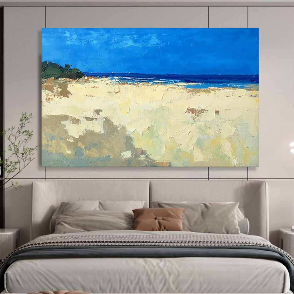 Minimalist Beach Abstract Painting for Modern Beachfront Offices YHT427