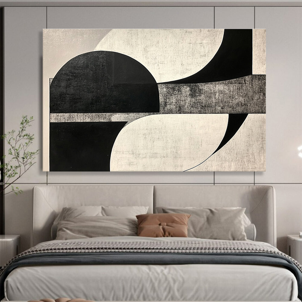Black - White Geometric Abstract  Precision and Form ABS099