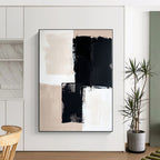 Monochrome Geometric Abstract Painting with Bold Simplicity WINK503