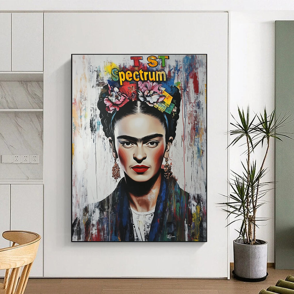 Frida - Inspired Portrait Vibrant Cultural Abstract Painting GAB0280